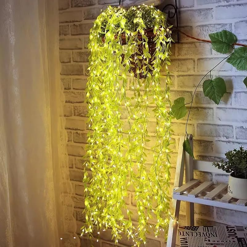 Leaf Curtain String Lights - Warm White Curtain Glow