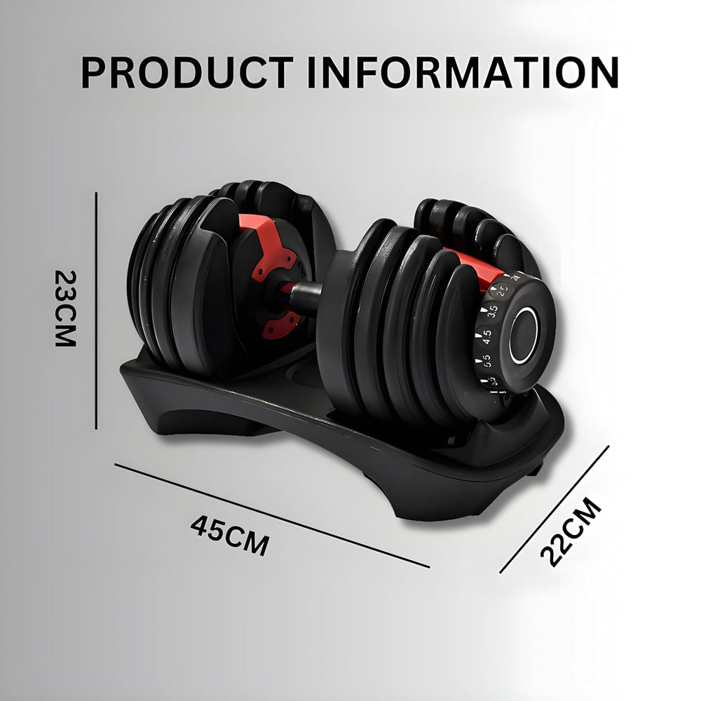 
                      
                        Adjustable Dumbbell 2.5KG UPTO 24KG Enhanced 15-Points Safety Lock - Single
                      
                    