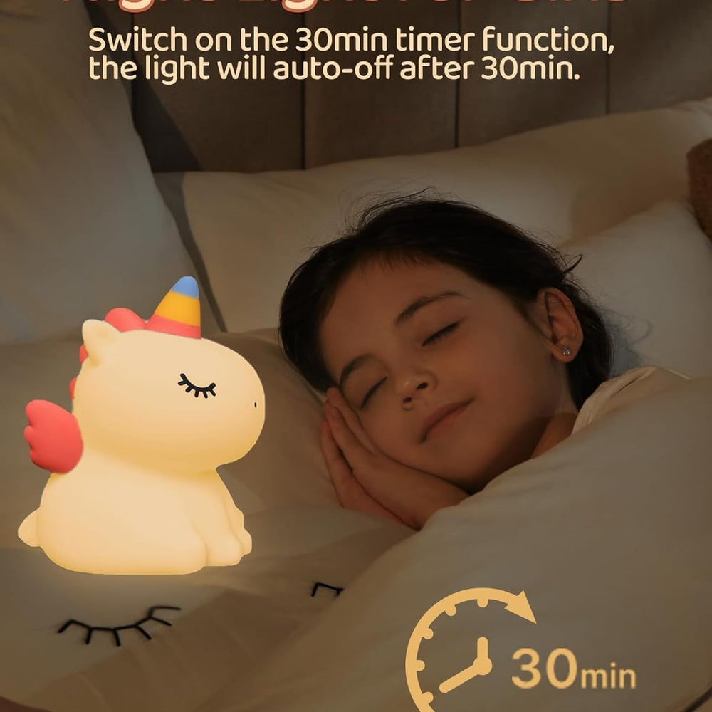 
                      
                        Sitting Unicorn LED Night Lights Lamp Soft Silicone Touch & Rechargeable
                      
                    