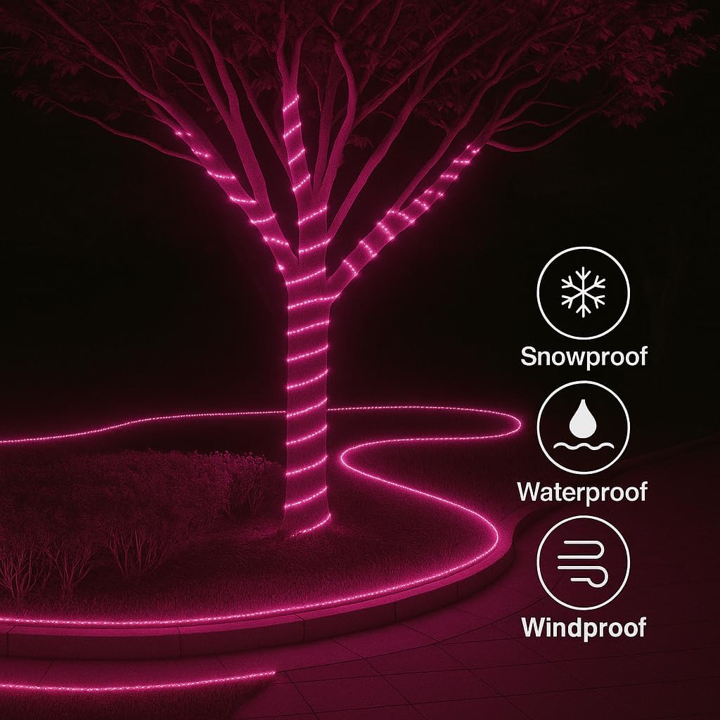 LED Strip Lights Waterproof Lighting for Interior Decoration & Events - Pink