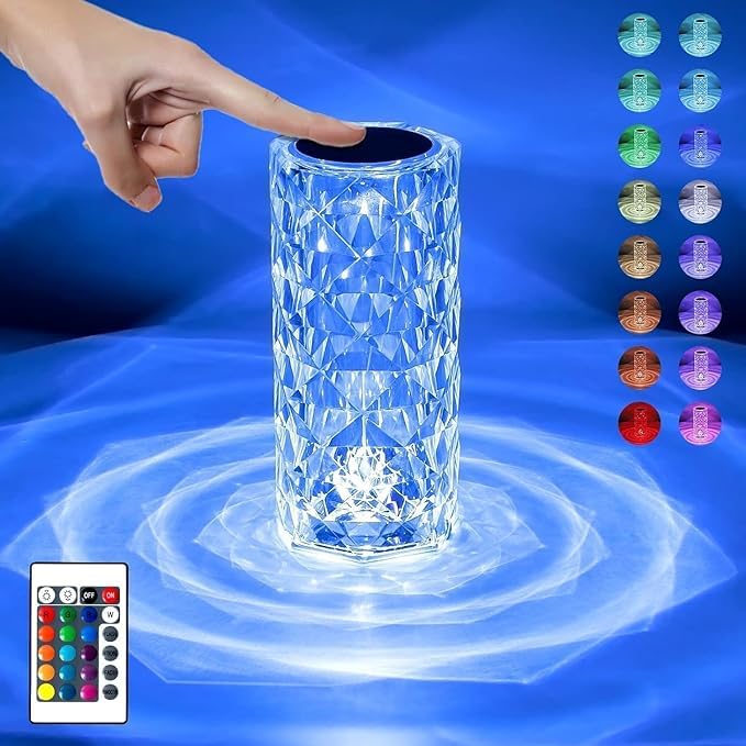 Crystal LED Lamp Touch & Remote Control -  Night Lights