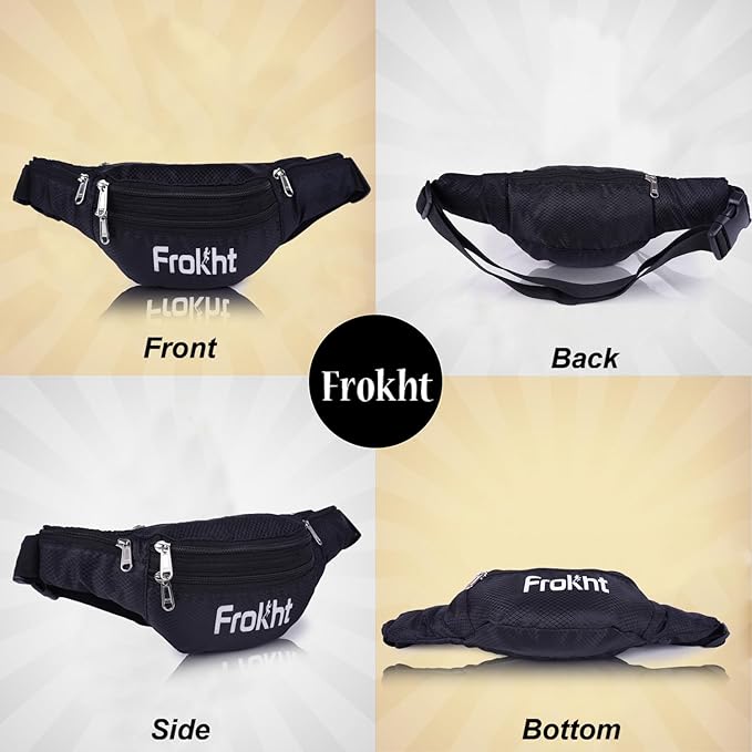 
                      
                        Black Waist Pouch Bag | Multi-Pocket Travel & Sports Fanny Pack
                      
                    