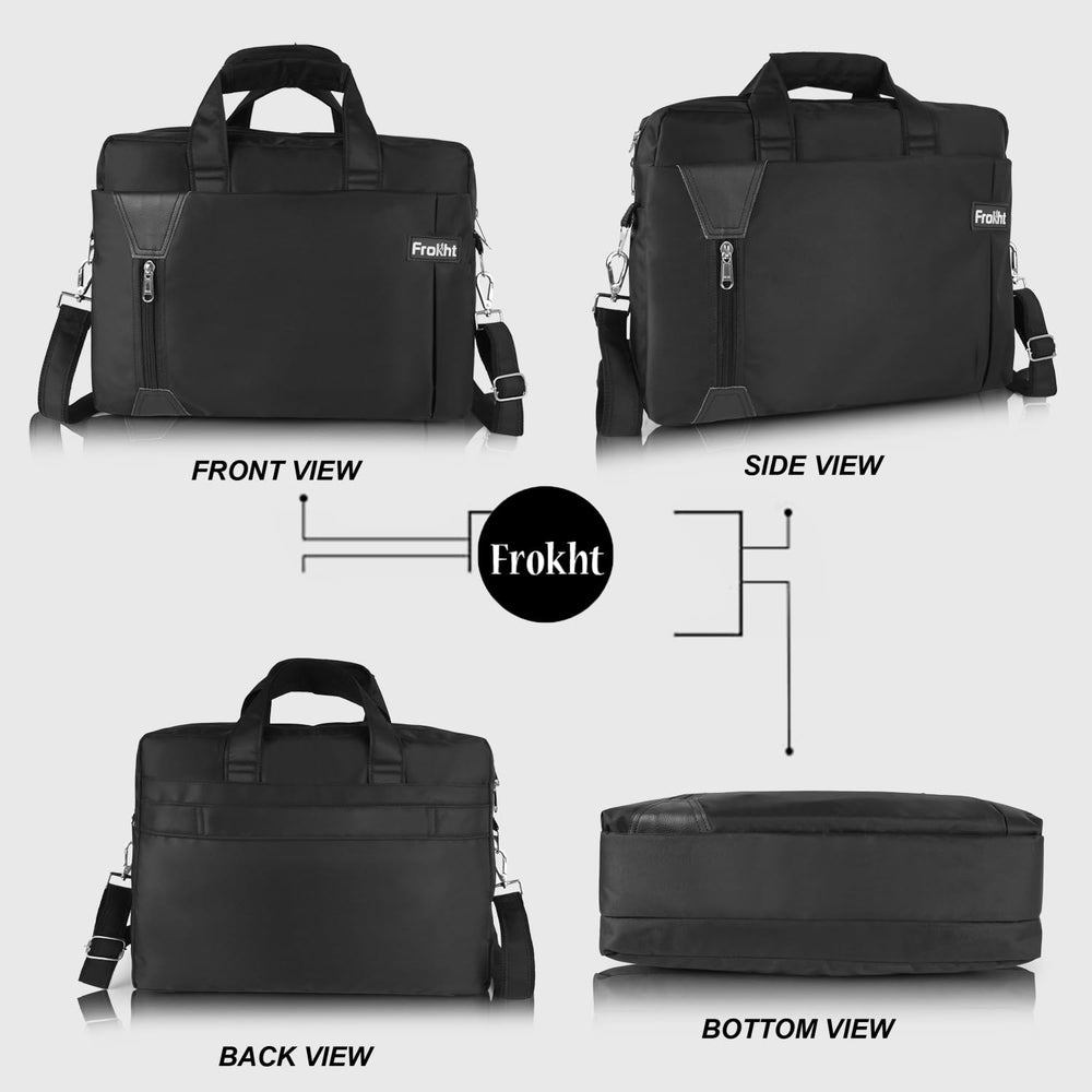 
                      
                        Stylish Black Water-Resistant Laptop Bag | Messenger Design for Office & Travel
                      
                    