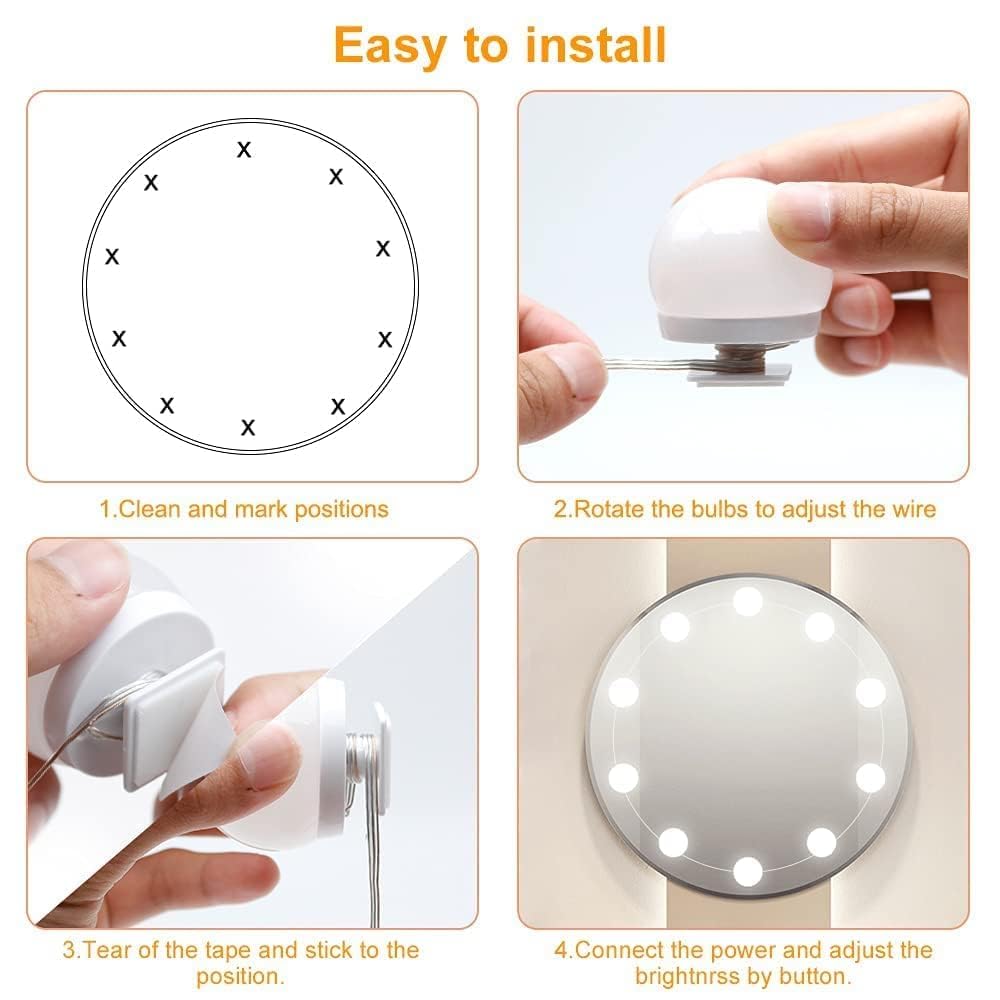 
                      
                        Vanity Mirror 10 LED Night Lights With 3 Color Modes
                      
                    