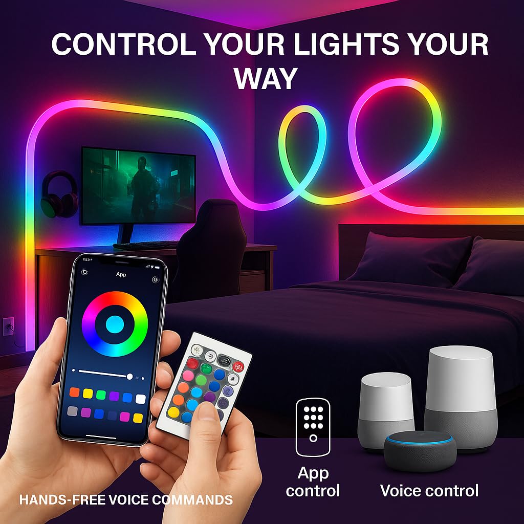 LED Neon Lights RGB Magic Remote & App Control - 5 METER