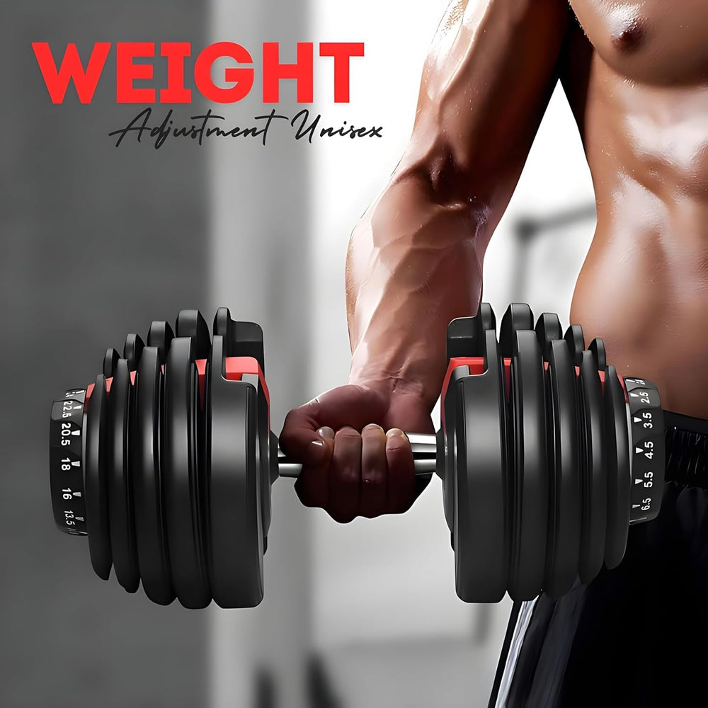 
                      
                        Adjustable Dumbbell 2.5KG UPTO 24KG Enhanced 15-Points Safety Lock - Single
                      
                    