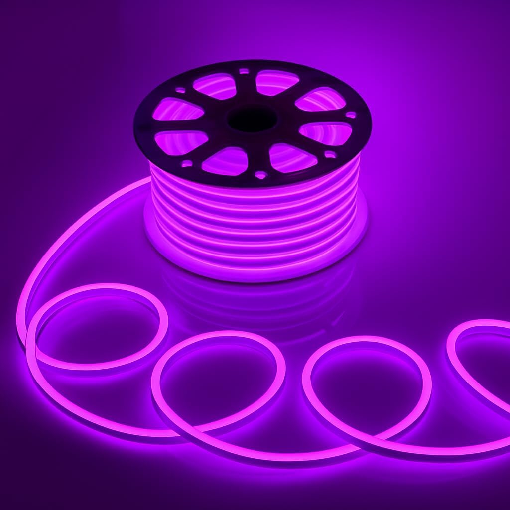 5 METER Neon Lights & 12V Adapter Silicone Flexible LED Strip Lights - Purple