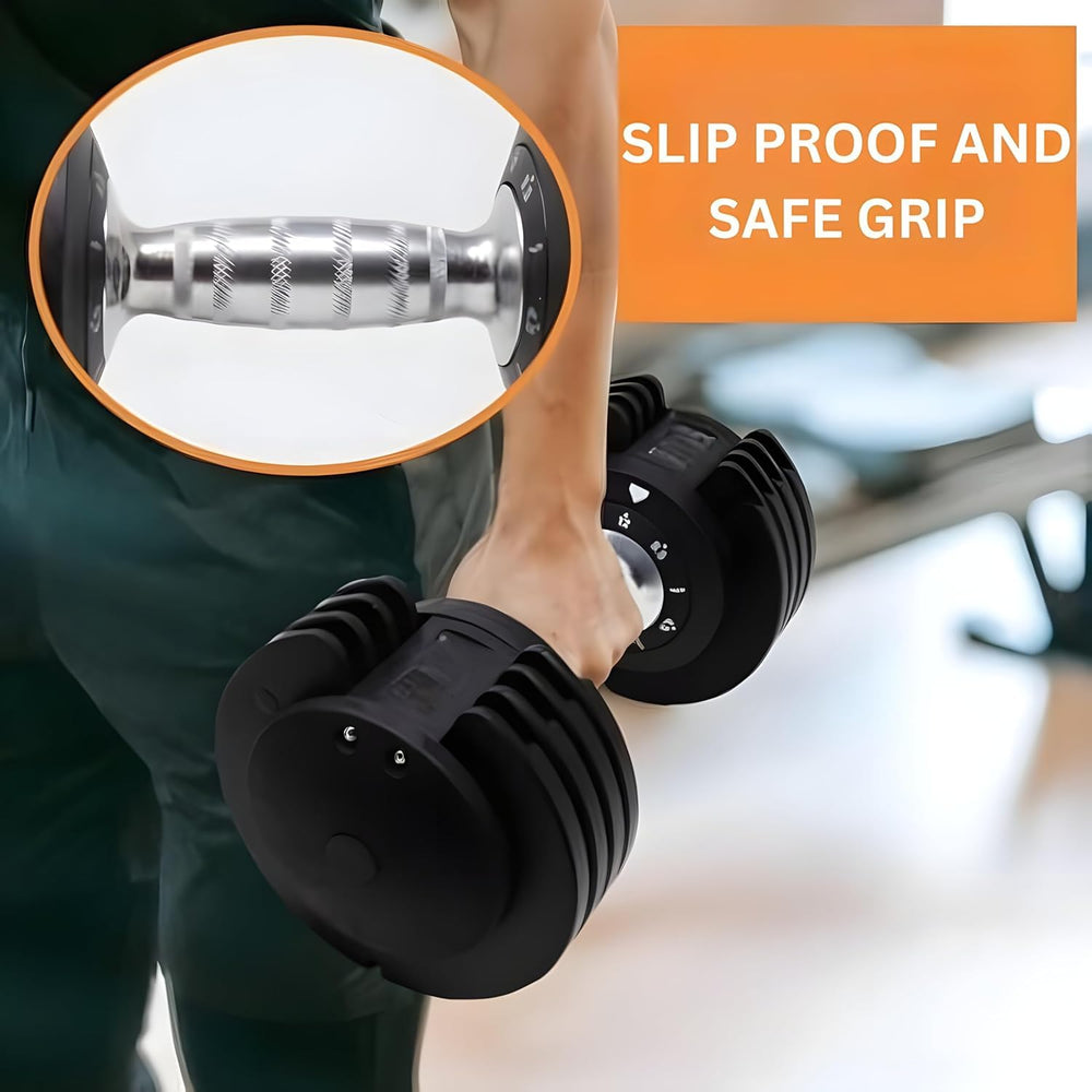 
                      
                        Adjustable Dumbbell 2.5KG UPTO 12KG Enhanced 5-Points Safety Lock - Pair
                      
                    