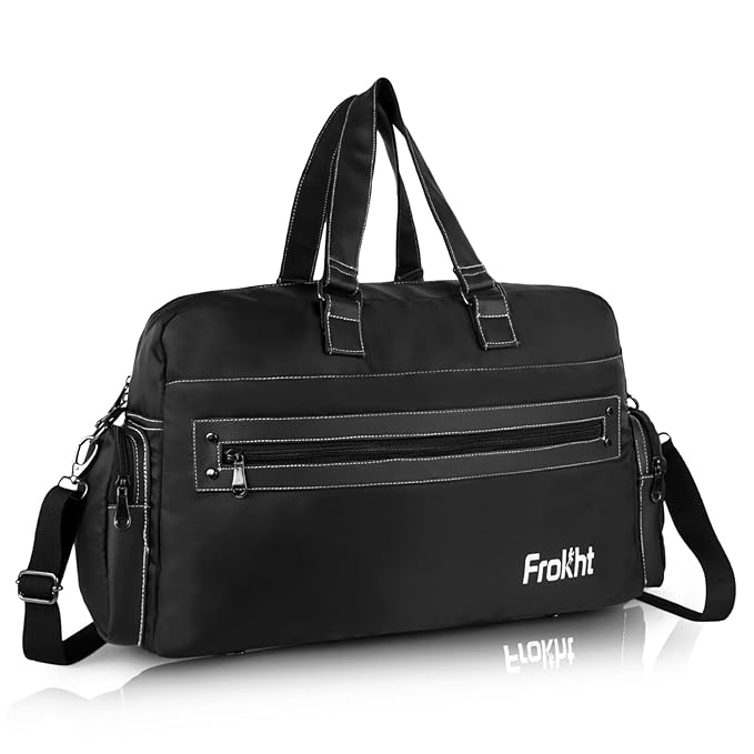 Black Travel Duffel Bag | Cabin-Size Hand Luggage with Shoulder Strap