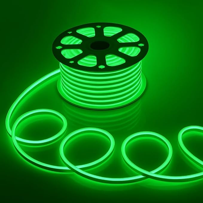 5 METER Neon Lights & 12V Adapter Silicone Flexible LED Strip Lights - Green