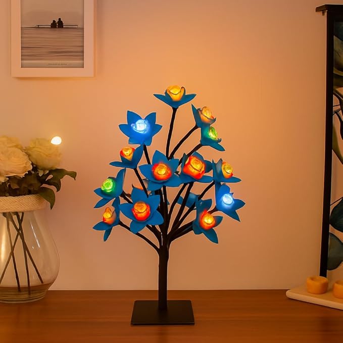 Bonsai LED Tree Night Lamp with 24 LED Lights - Blue