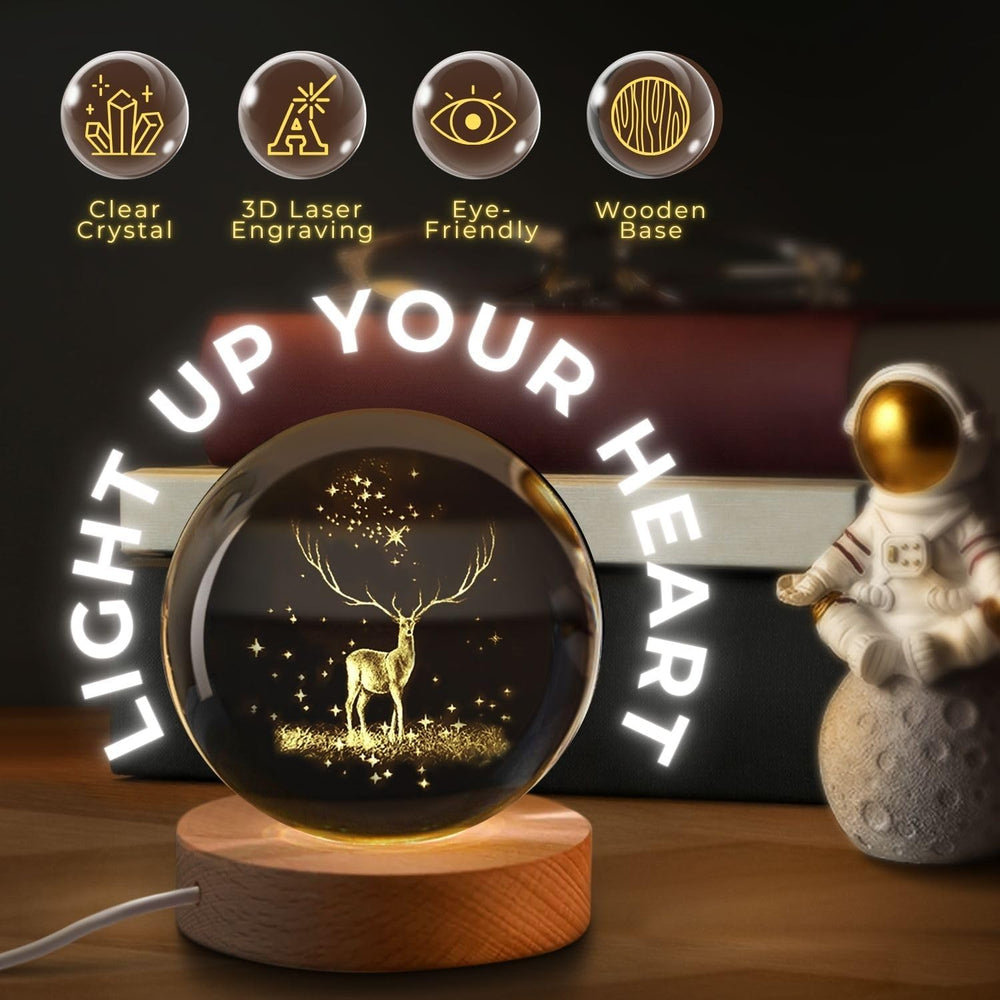 
                      
                        3D Crystal Wooden Base Raindeer Globe Night Lights
                      
                    