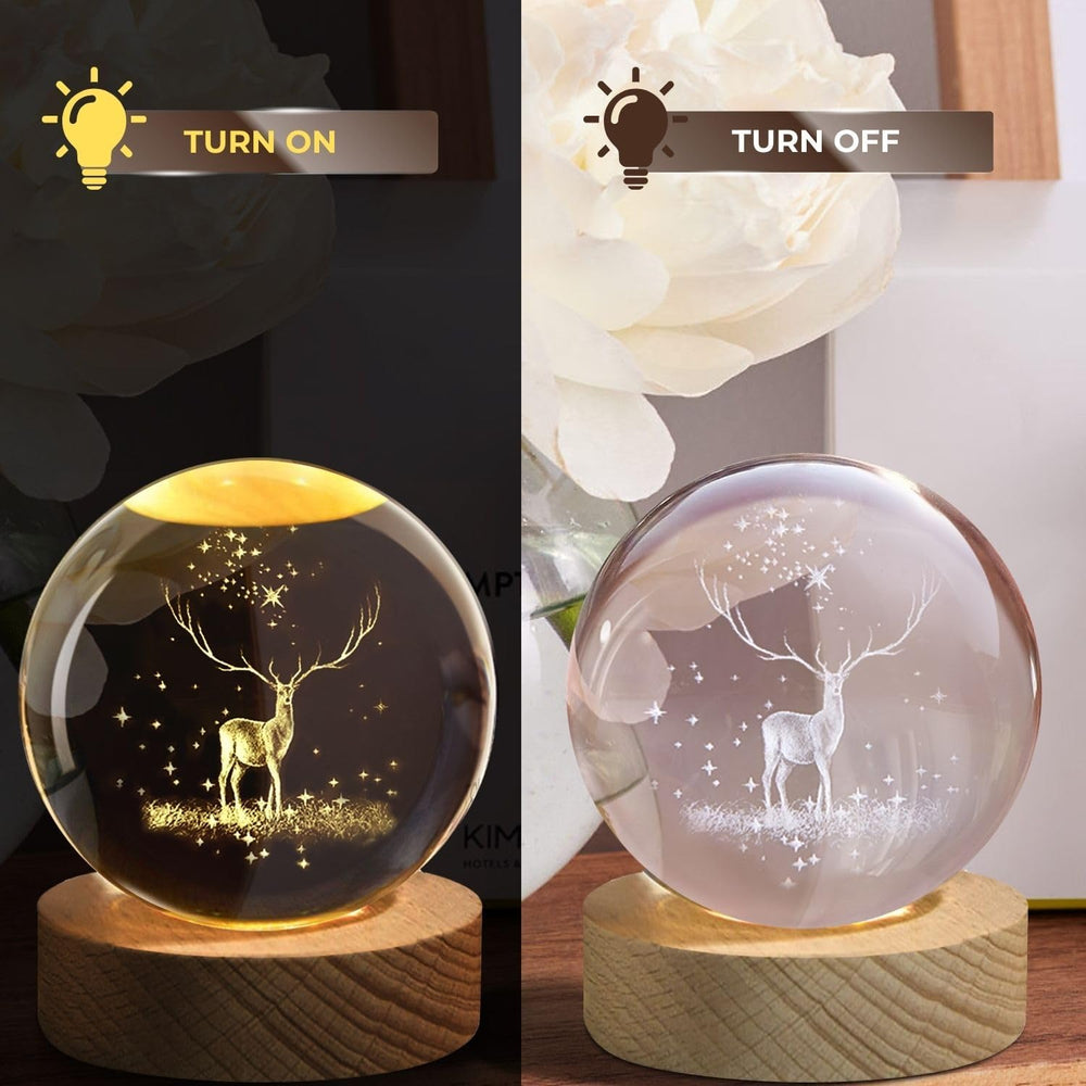 
                      
                        3D Crystal Wooden Base Raindeer Globe Night Lights
                      
                    