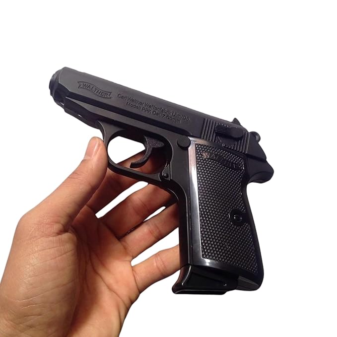 Gun Gas Lighter Pistol Lighter 7.65 mm (508) Heavy Weight Metal Body Gun Pistol Shaped with Barrel Pull Back System and Holster Pocket Lighter, Smoking Filled with Gas (Matte Black)