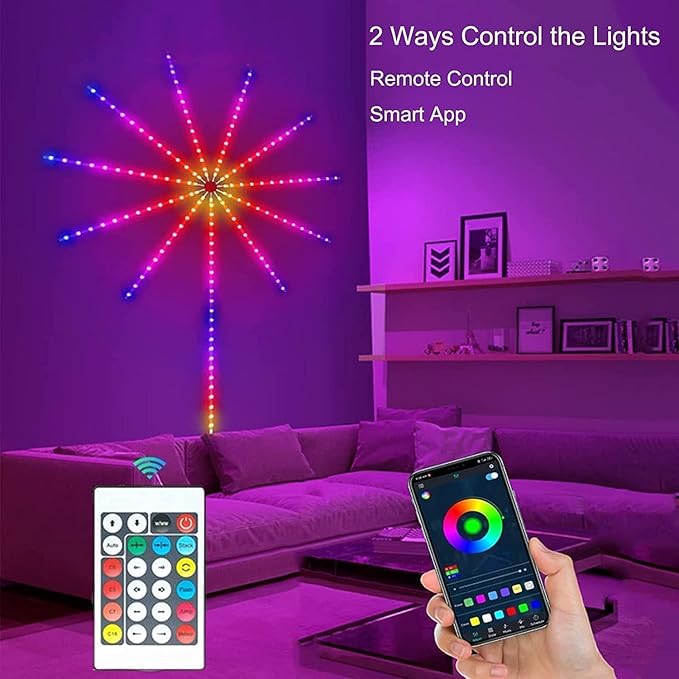 RGB Fireworks Wall Strip LED Light – Smart App & Remote Controlled