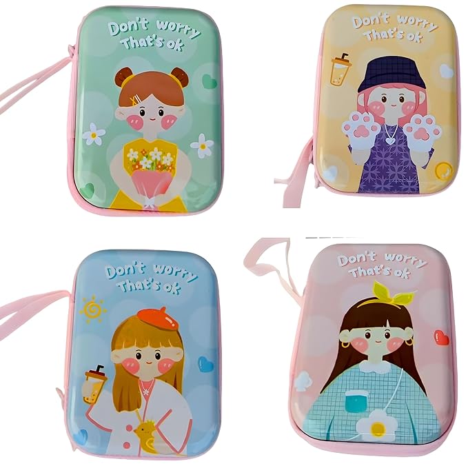 AirSky ® Small Wallets for Women Coins Zipper Pocket Purse for Girls Kids Storage Bag Stylish Coin Pouch Bag Birthday Multicolour Pack of 1 (Dont-Worry 9.5 x 6.5 cm)