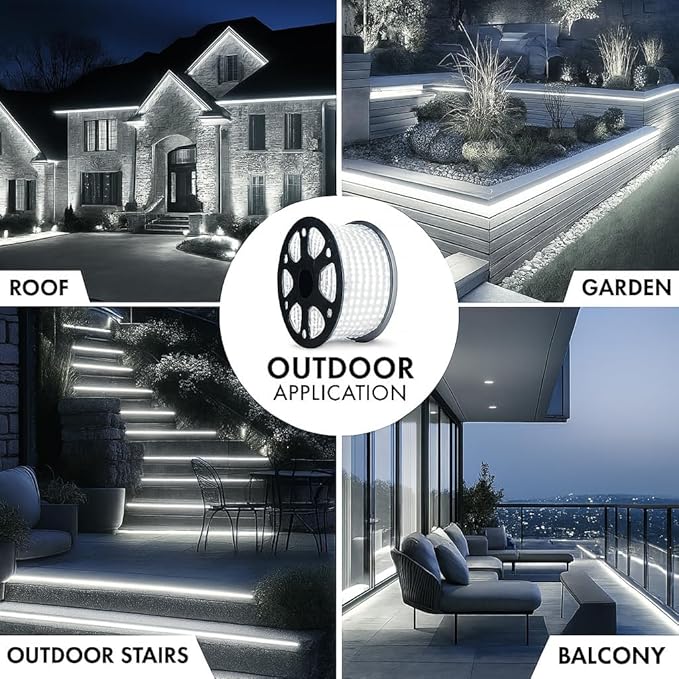 LED Strip Lights Waterproof Lighting for Interior Decoration & Events - White