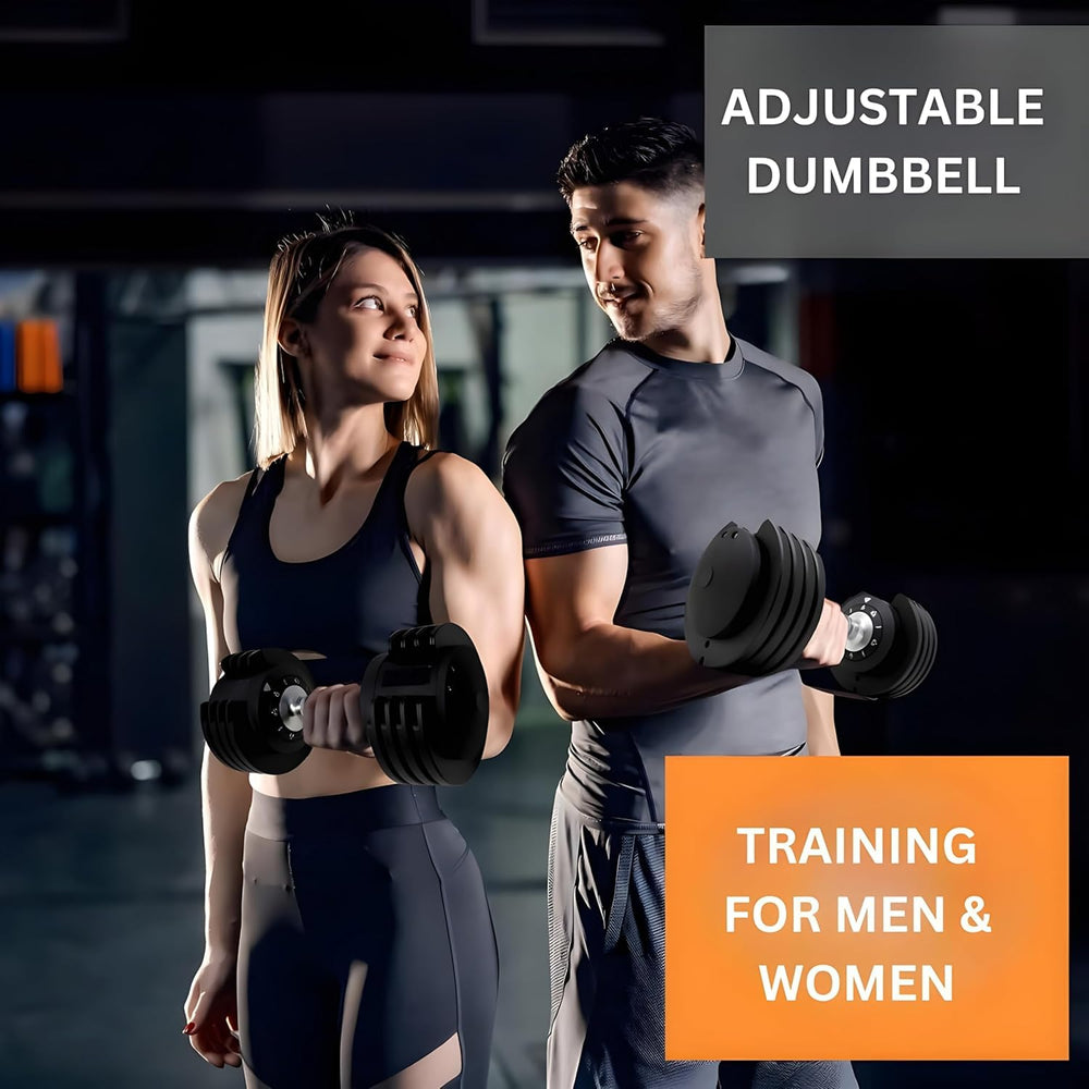 
                      
                        Adjustable Dumbbell 2.5KG UPTO 12KG Enhanced 5-Points Safety Lock - Pair
                      
                    