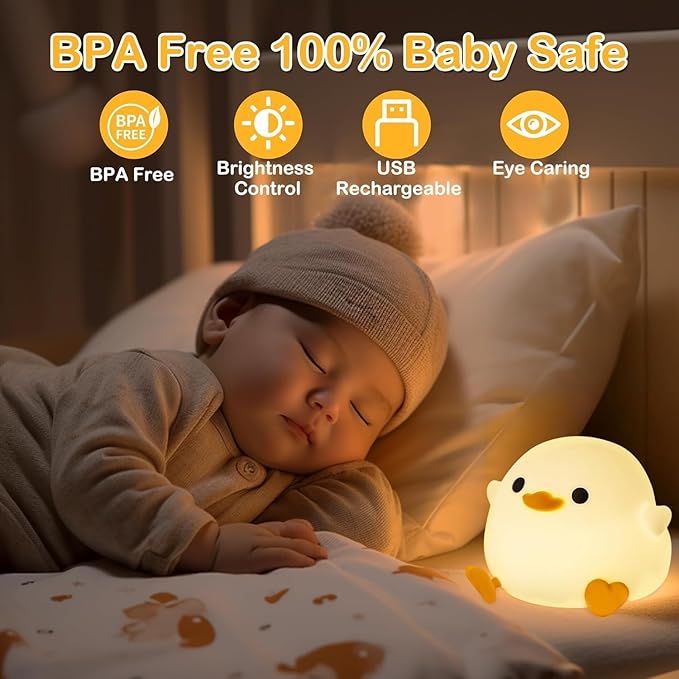
                      
                        DODO Duck LED Night Lights Lamp Soft Silicone Touch & Rechargeable
                      
                    