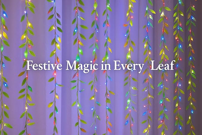 
                      
                        Leaf Curtain String Lights - Multicolor Curtain Glow
                      
                    