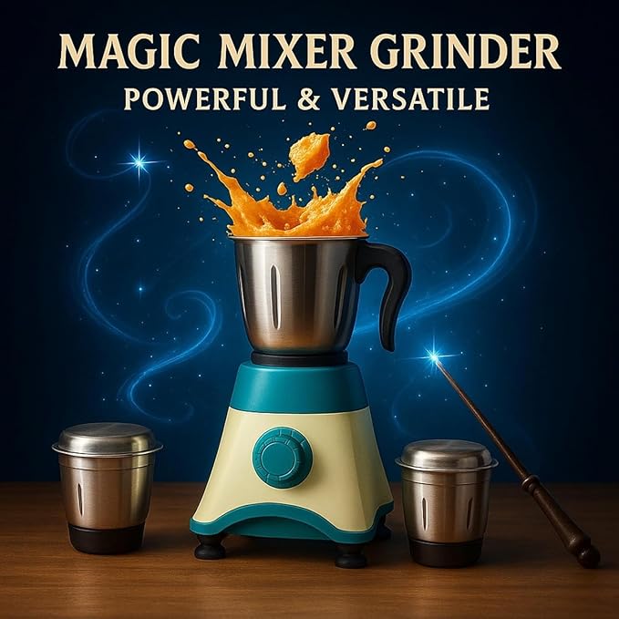 
                      
                        Kavyara Mixer Grinder 500W with 3 Stainless Steel Jars | Multi-Purpose Wet & Dry Grinding | 2-Year Warranty | 3-Speed Settings for Home Use (GREEN)
                      
                    