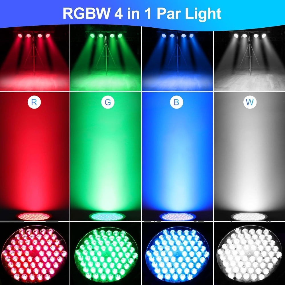 
                      
                        60LED PAR DJ Lights with 7-Channel Mode for Party & Events - Multicolor
                      
                    