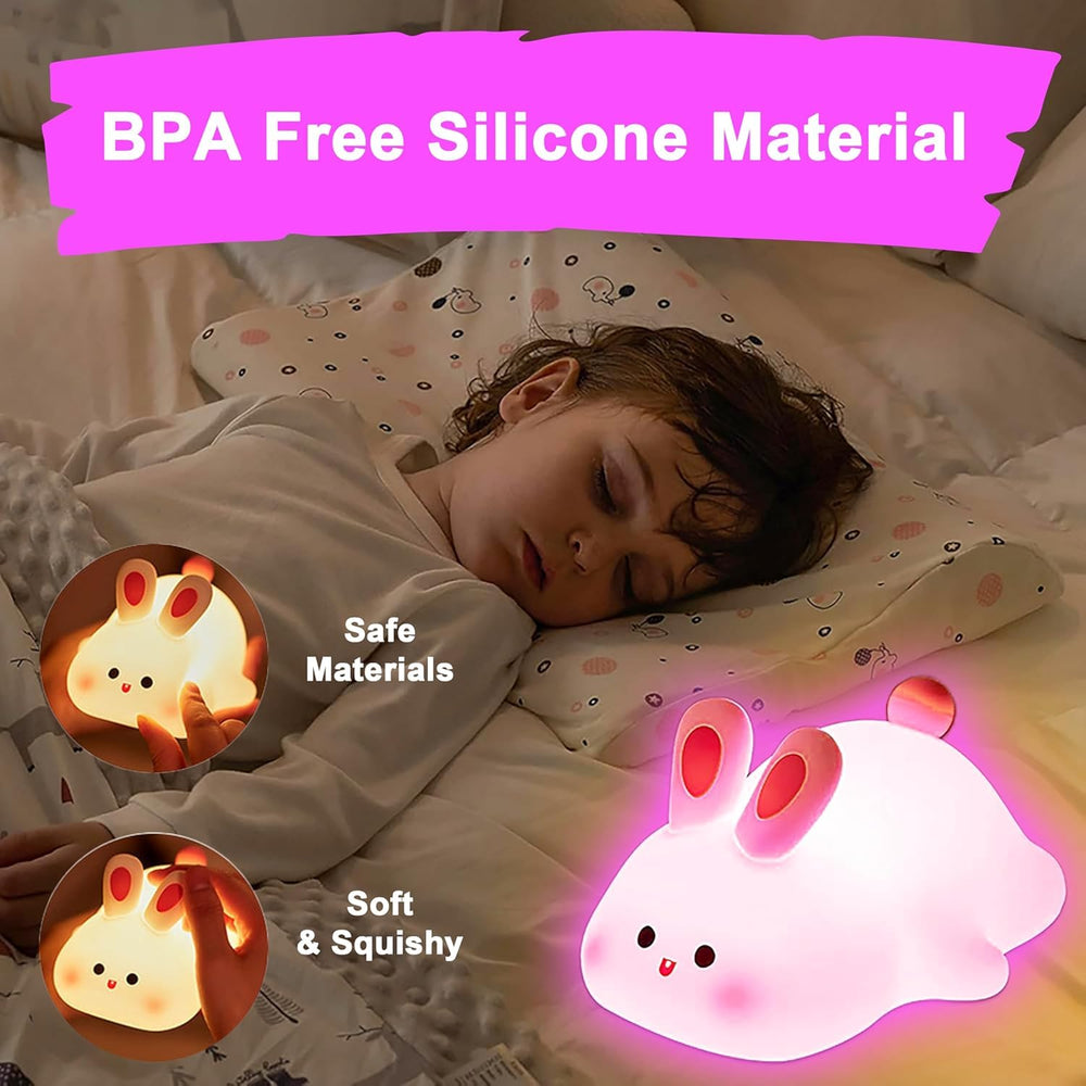 
                      
                        Sleeping Rabbit LED Night Lights Lamp Soft Silicone Touch & Rechargeable
                      
                    