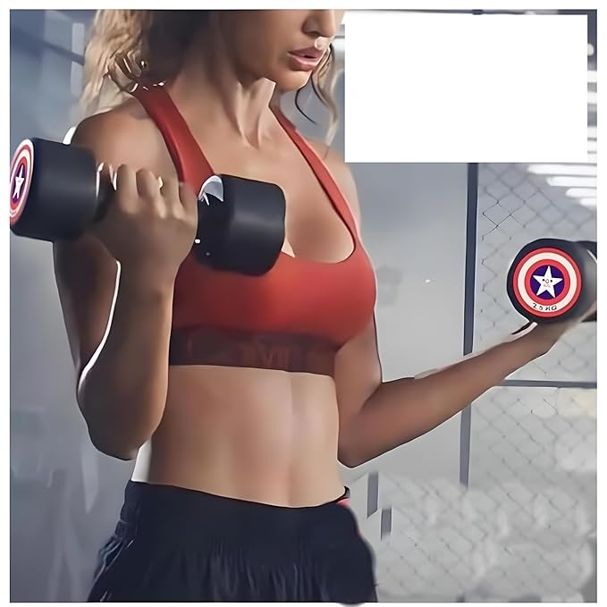 
                      
                        Captain America Rubber Dumbbell 2.5KG UPTO 12.5KG, GYM & Home workout Set of 2
                      
                    
