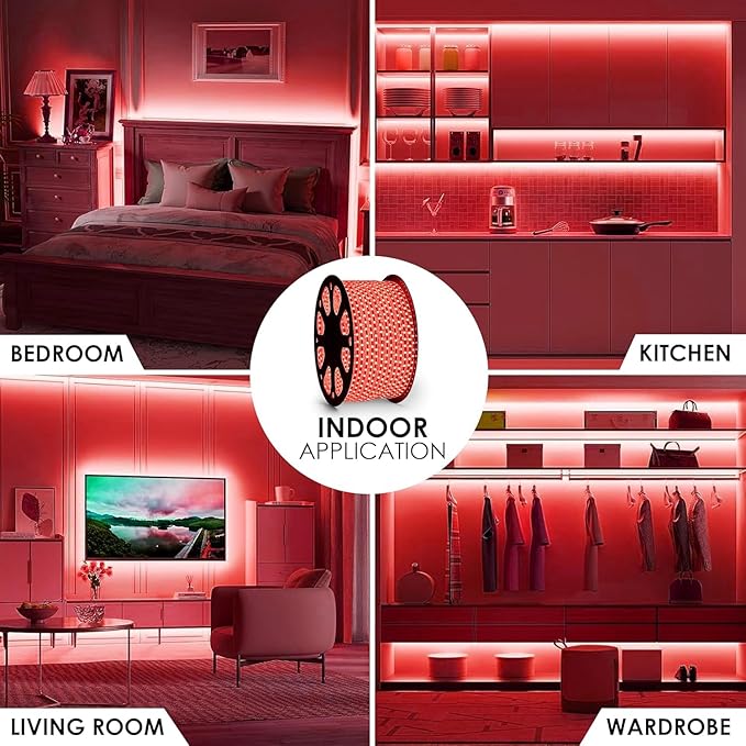 LED Strip Lights Waterproof Lighting for Interior Decoration & Events - Red