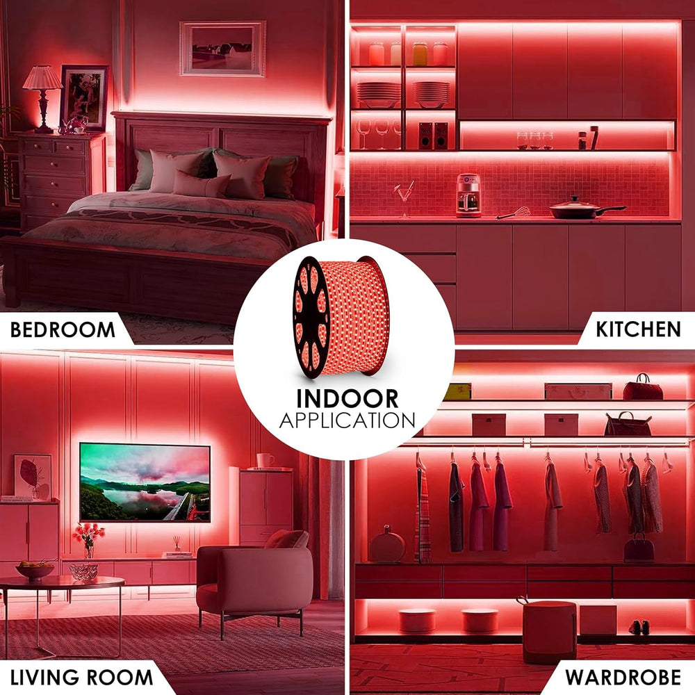
                      
                        Premium Waterproof LED Strip Rope Lights for Home Décor 5M UPTO 90M - RED
                      
                    
