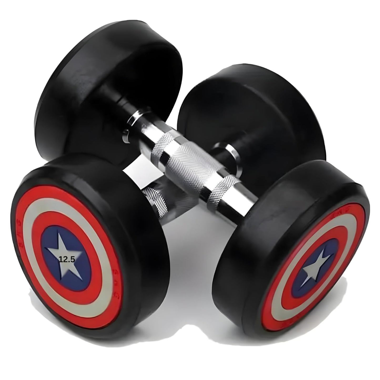 Captain America Dumbbells 2.5KG UPTO 12.5KG Set of 2 - Black