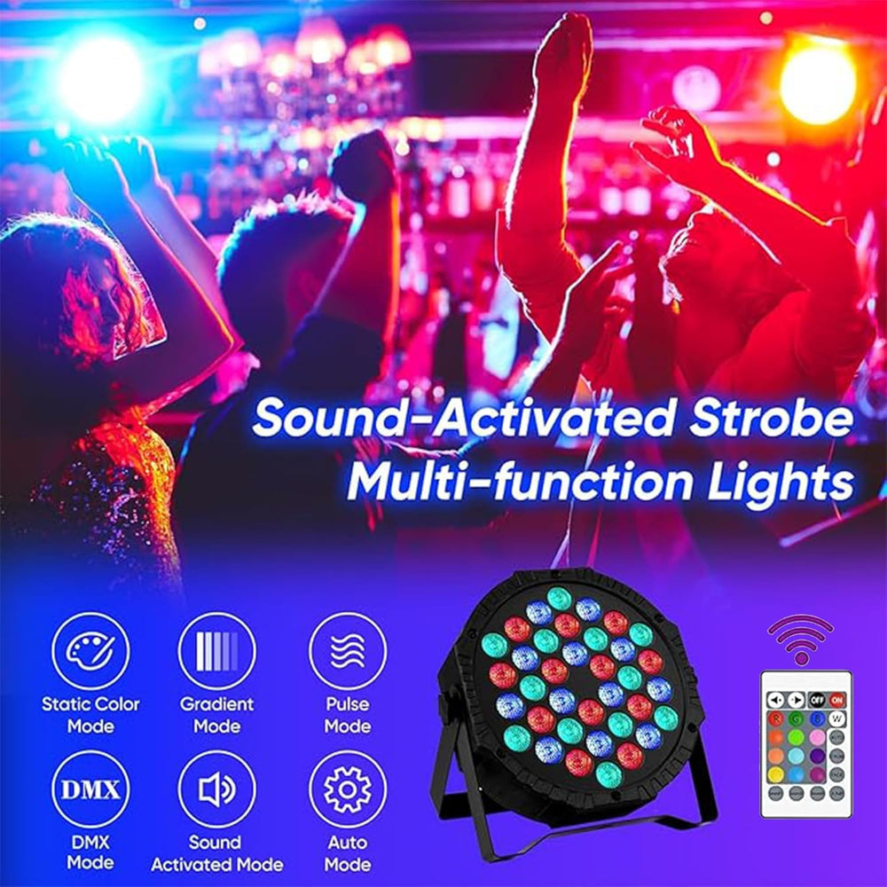 
                      
                        36LED Par Lights & Remote Control for Birthdays & Home Party - Multi
                      
                    