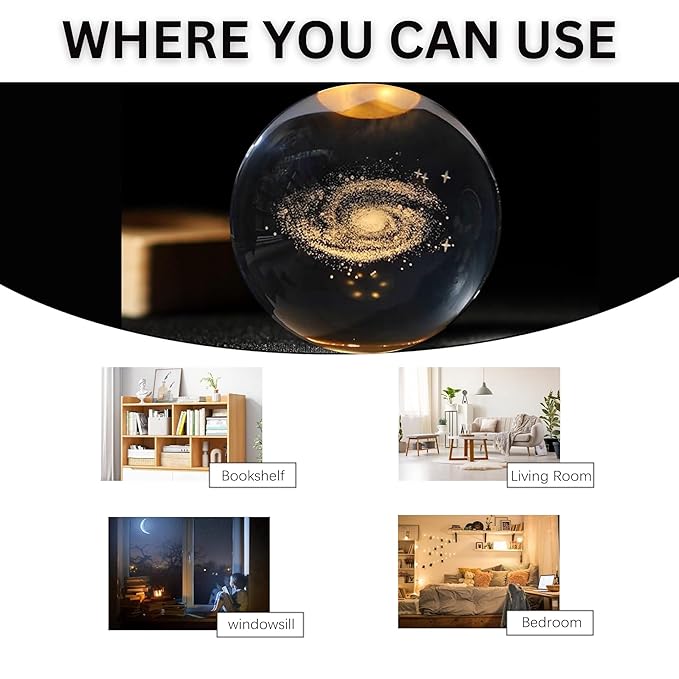 
                      
                        3D Crystal Wooden Base Galaxy Globe Night Lights
                      
                    