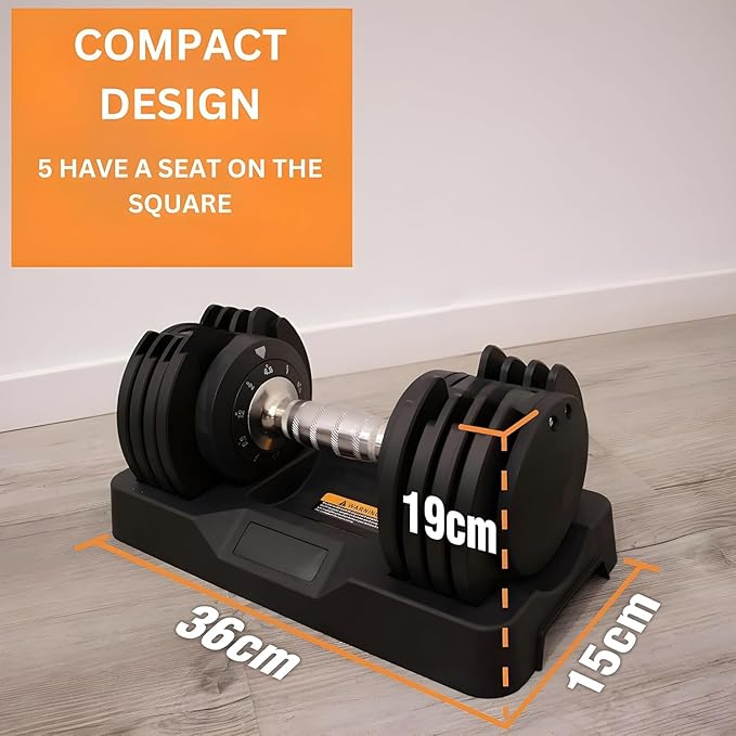
                      
                        Quick Select Adjustable Dumbbell (2.3kg, 4.5kg, 7kg, 9kg, 11.3kg), Single, Black – Enhanced 5-Points Safety Locking System for Secure Home Gym Workouts (Set of 2 X 12kg)
                      
                    