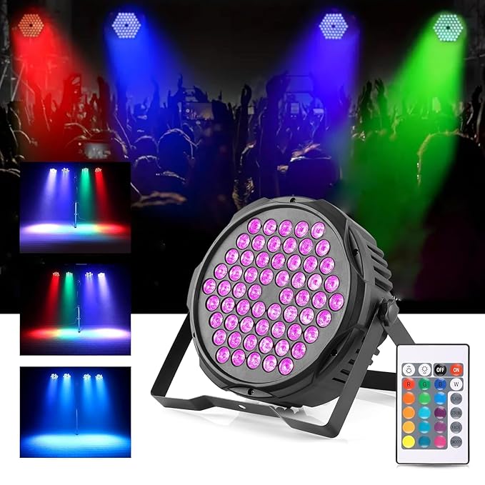 60LED PAR DJ Lights with 7-Channel Mode for Party & Events - Multicolor