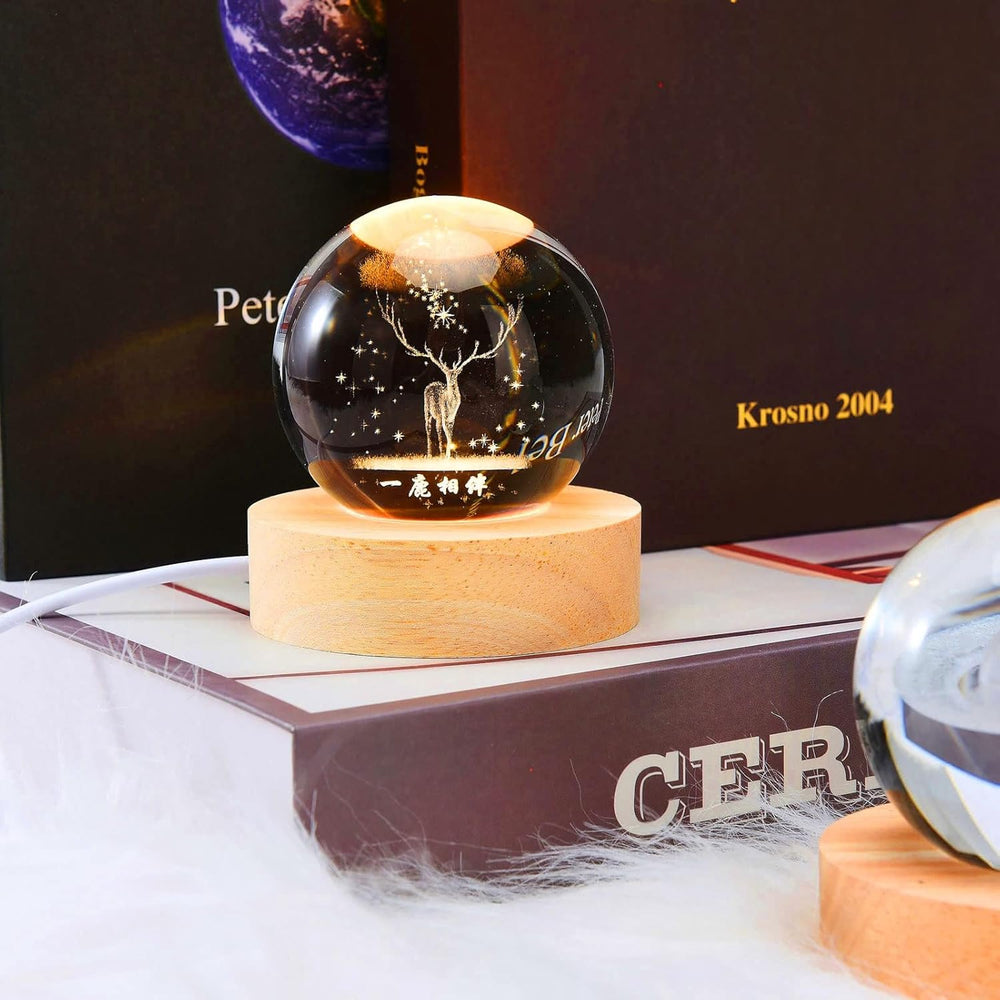 
                      
                        3D Crystal Wooden Base Raindeer Globe Night Lights
                      
                    