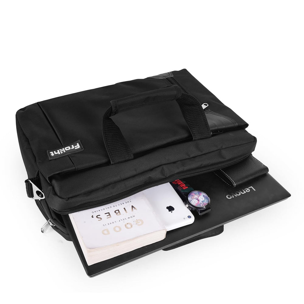 
                      
                        Stylish Black Water-Resistant Laptop Bag | Messenger Design for Office & Travel
                      
                    