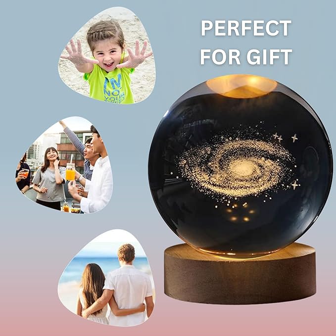 
                      
                        3D Crystal Wooden Base Galaxy Globe Night Lights
                      
                    