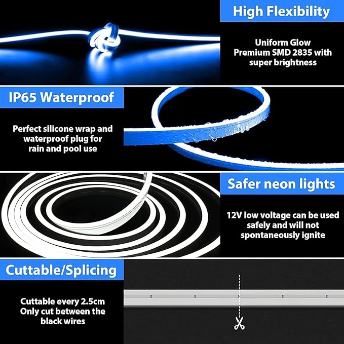 
                      
                        5 METER Neon Lights & 12V Adapter Silicone Flexible LED Strip Lights - Blue
                      
                    