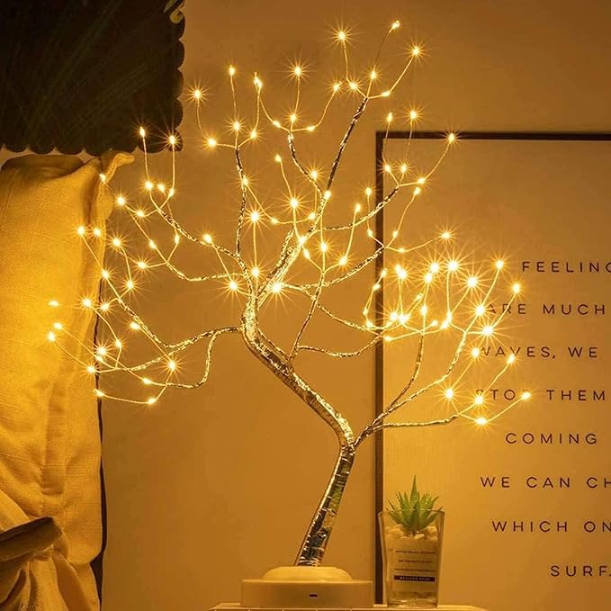 Bonsai LED Tree Night Lamp with 24 LED Lights - Warm White
