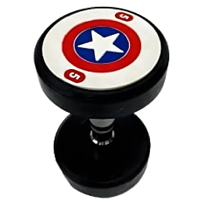 
                      
                        Captain America Dumbbells Set (5 kg X 2 = 10 Kg) Set of 2 Fixed Round Dumbells for Gym Home workout Exercise & Fitness Heavy Duty Solid Caste Iron Handle
                      
                    