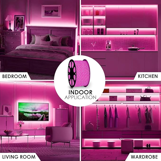 
                      
                        LED Strip Lights Waterproof Lighting for Interior Decoration & Events - Pink
                      
                    