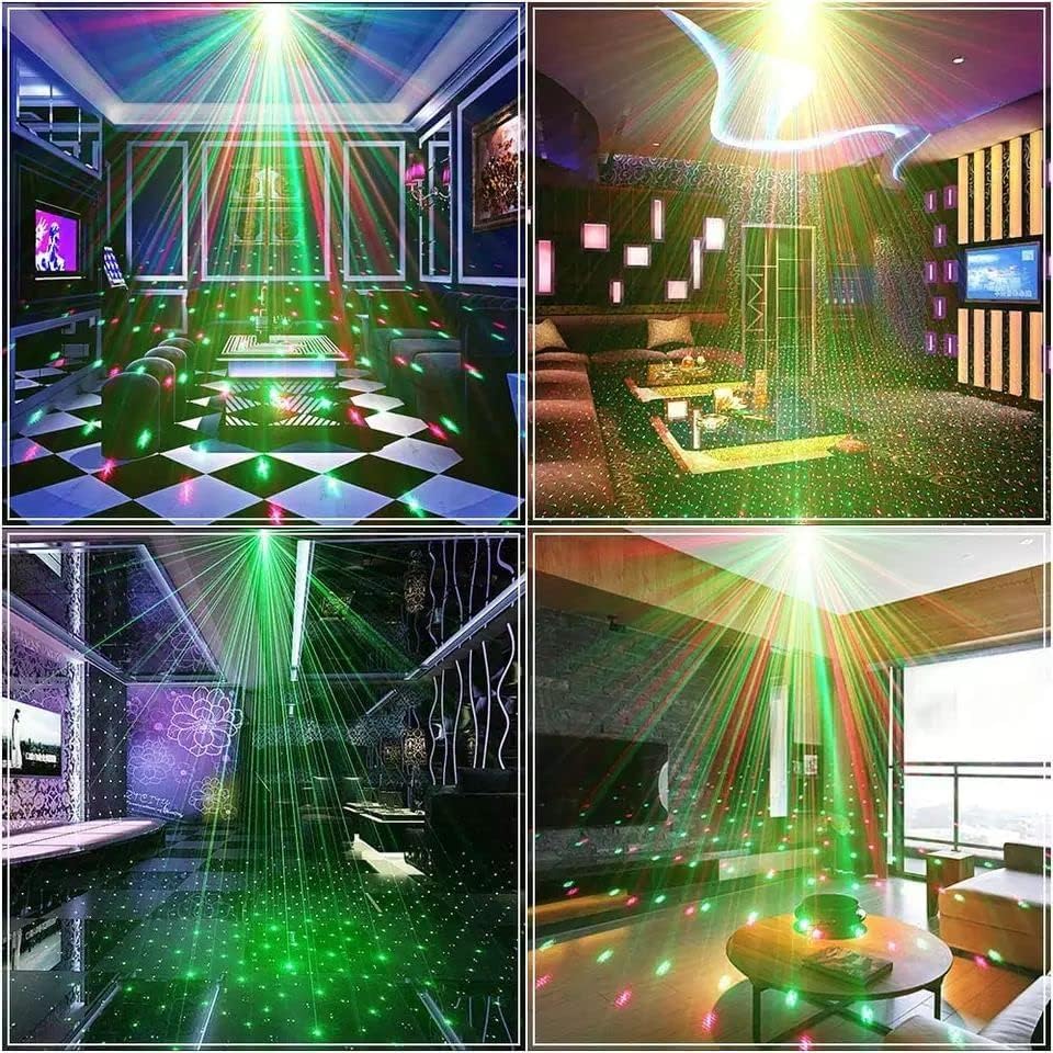 Mini Laser Projector for Parties & DJ Stage Sound-Activated - Black