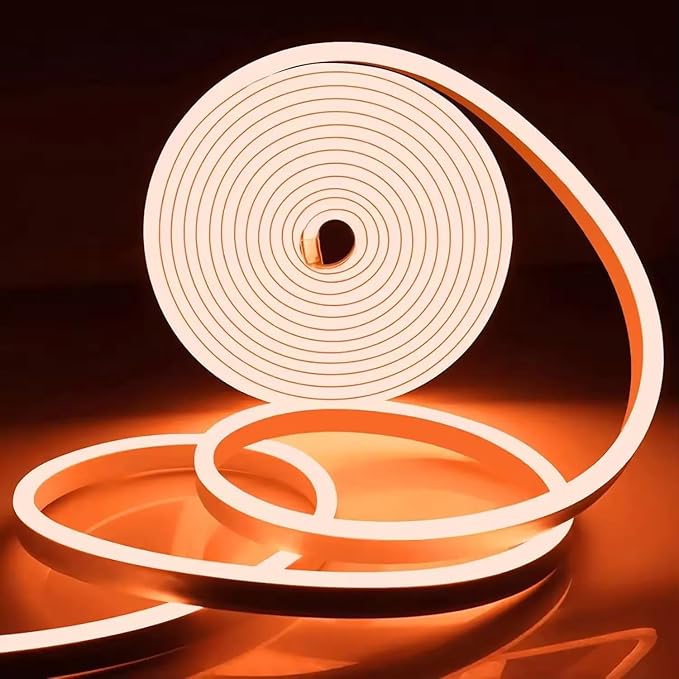5 METER Neon Lights & 12V Adapter Silicone Flexible LED Strip Lights - Orange