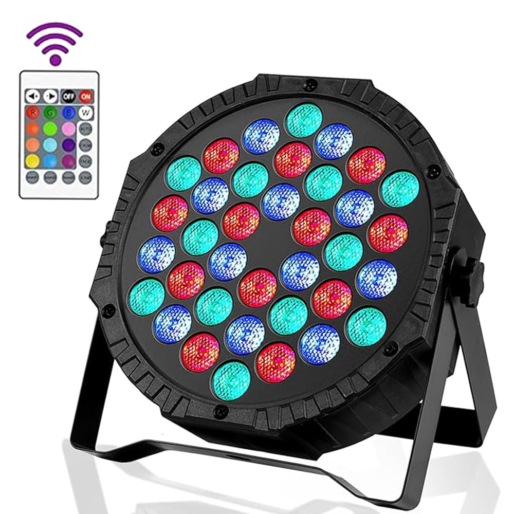 36LED Par Lights & Remote Control for Birthdays & Home Party - Multi