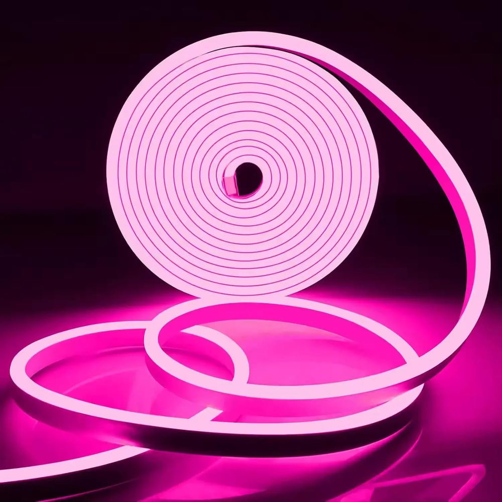 5 METER Neon Lights & 12V Adapter Silicone Flexible LED Strip Lights - Pink