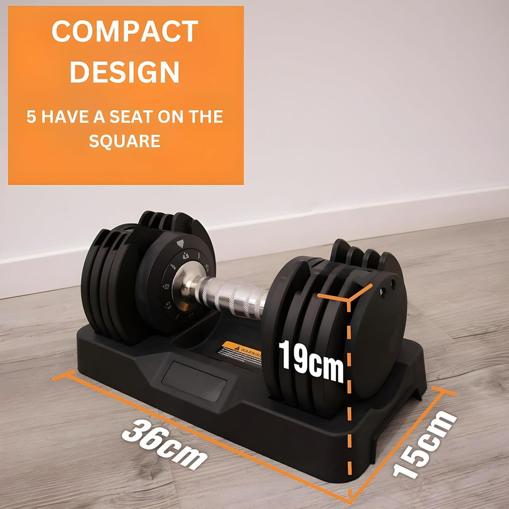 
                      
                        Adjustable Dumbbell 2.5KG UPTO 12KG Enhanced 5-Points Safety Lock - Pair
                      
                    