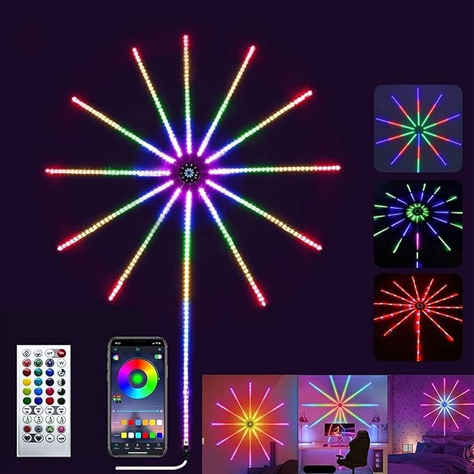 RGB Fireworks Wall Strip LED Light – Smart App & Remote Controlled