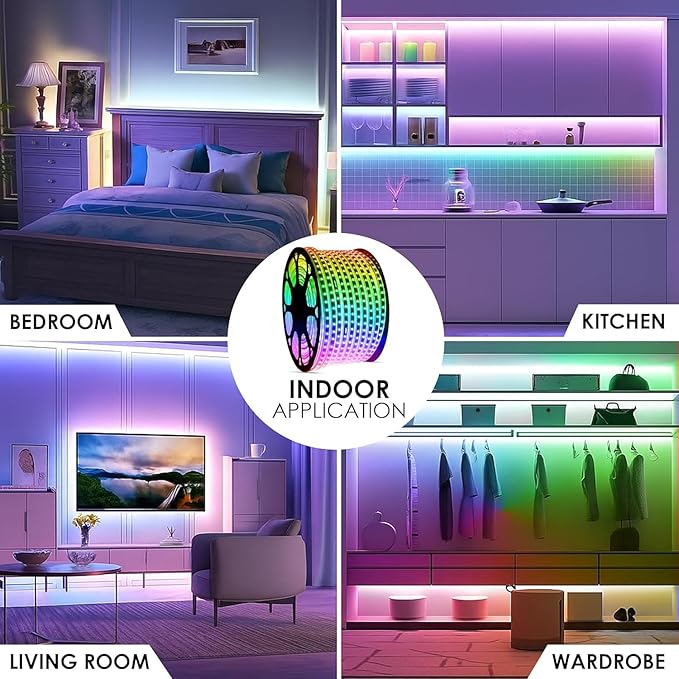 LED Strip Lights Waterproof Lighting for Interior Decoration & Events - Multicolor