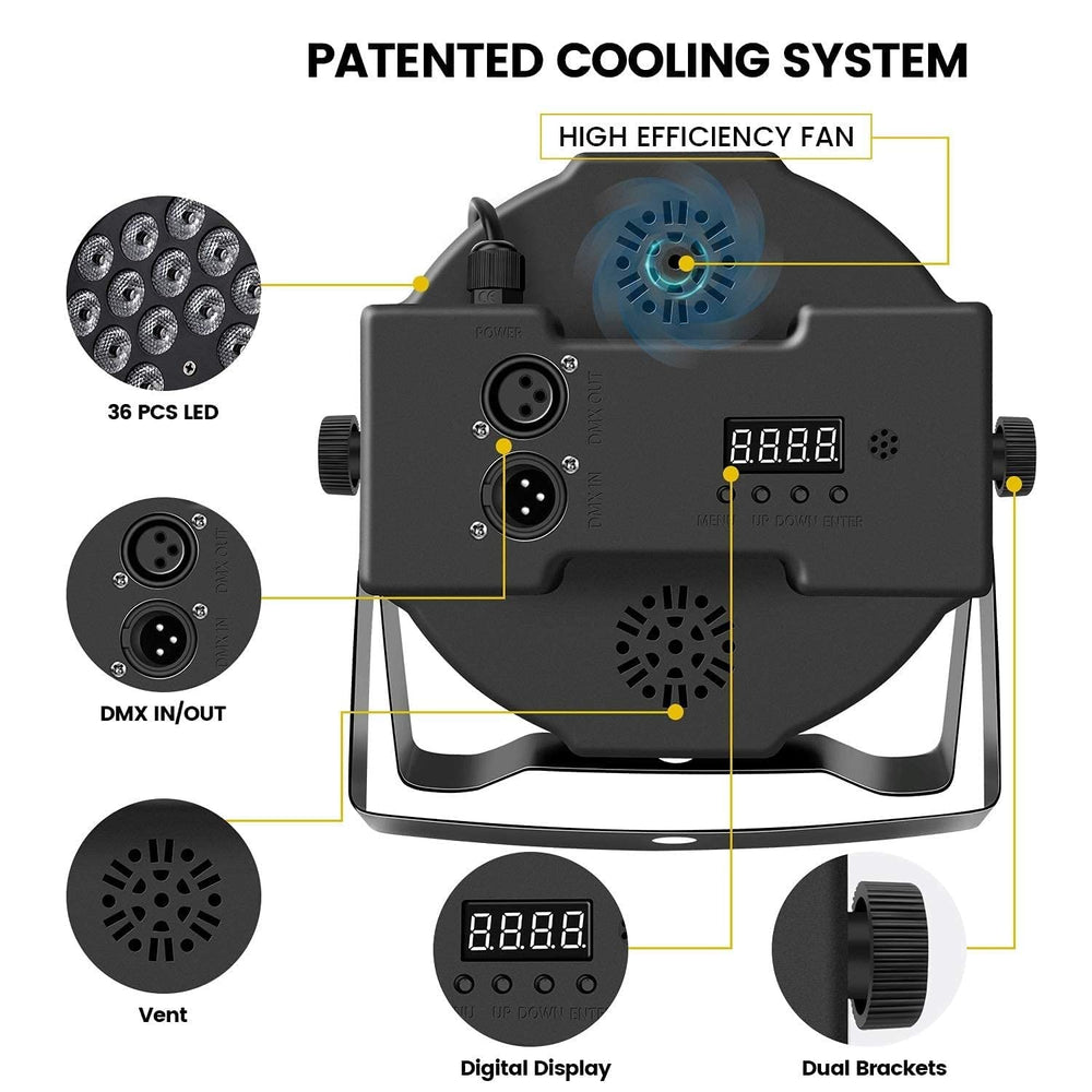 
                      
                        36LED Par Lights & Remote Control for Birthdays & Home Party - Multi
                      
                    